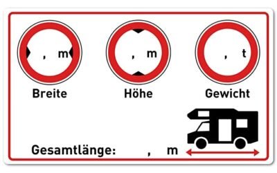 Wohnmobil Aufkleber (Gewicht – Höhe – Breite – Länge)